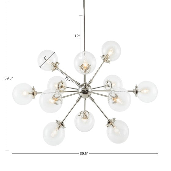 Paige Chandelier with Oversized Globe Bulbs