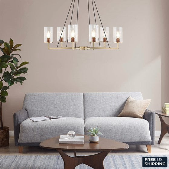 Trenton Chandelier with Cylinder Glass Shades