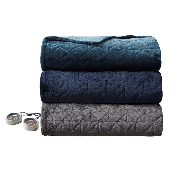 Quilted Plush Heated Blanket