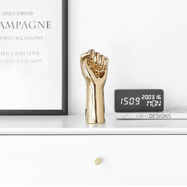 Gold-plated Creative Finger Resin Figurines Desk Accessories