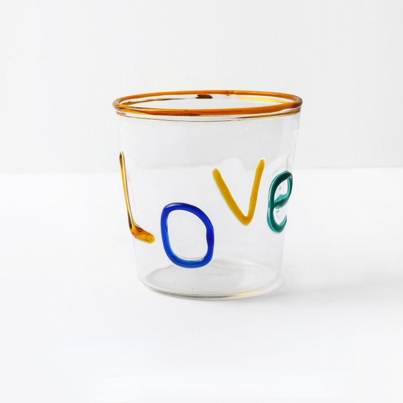 Miss Love Graphic Glass Drinking Cup