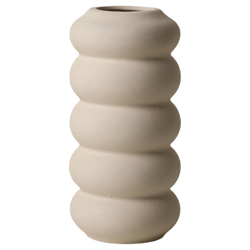 Ceramic Ivory Fancy-Abstract Shaped Vase Spiral
