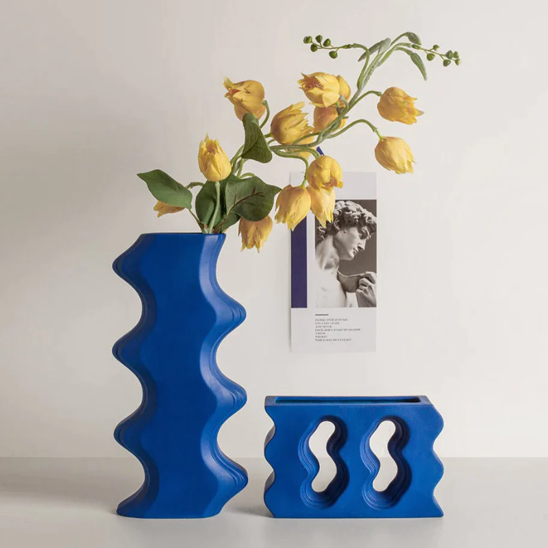 Klein Blue Wavy Vase