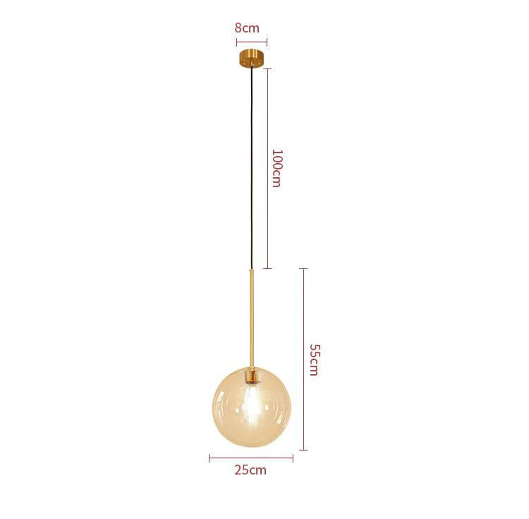 Clear globe amber modern lamp pendant brass