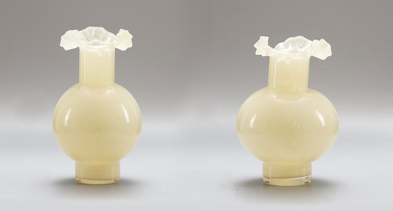Light Milk Yellow High Sense Glass Vase 