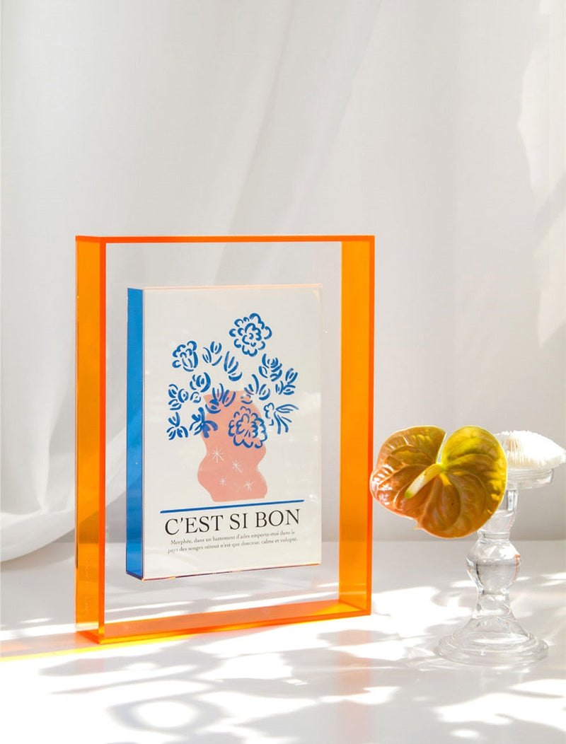 Colorful floating picture frame acrylic minimalist design