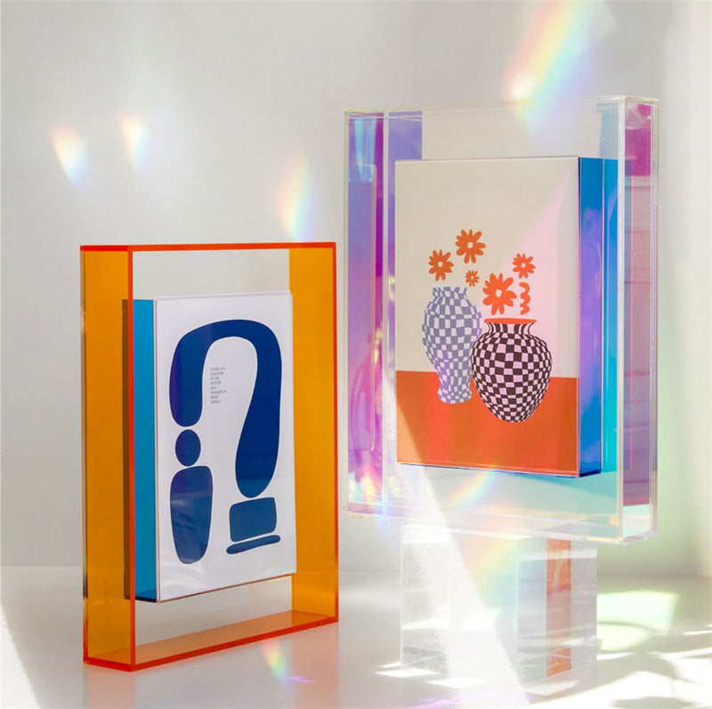 Colorfull floating picture frame acrylic minimalist design