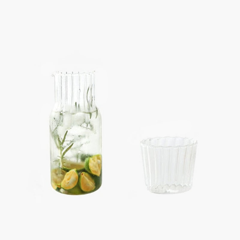 Glass Bottle Pitcher Drinkware Set 