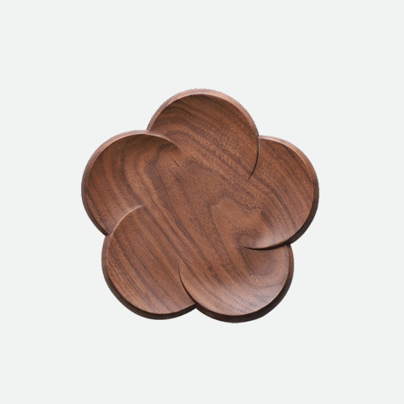 Brown Walnut Wood Petal Coaster