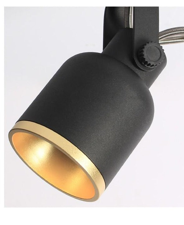 Round Black Gold Polished Aluminum Adjustable Spotlight