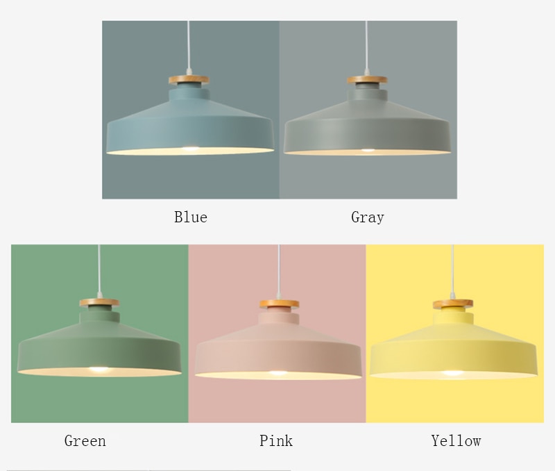 round dome cone colorful metal wood pendant lights