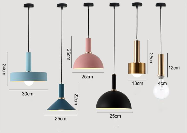 Matte metal Modern geometrical neutral pastel color pendant lamps