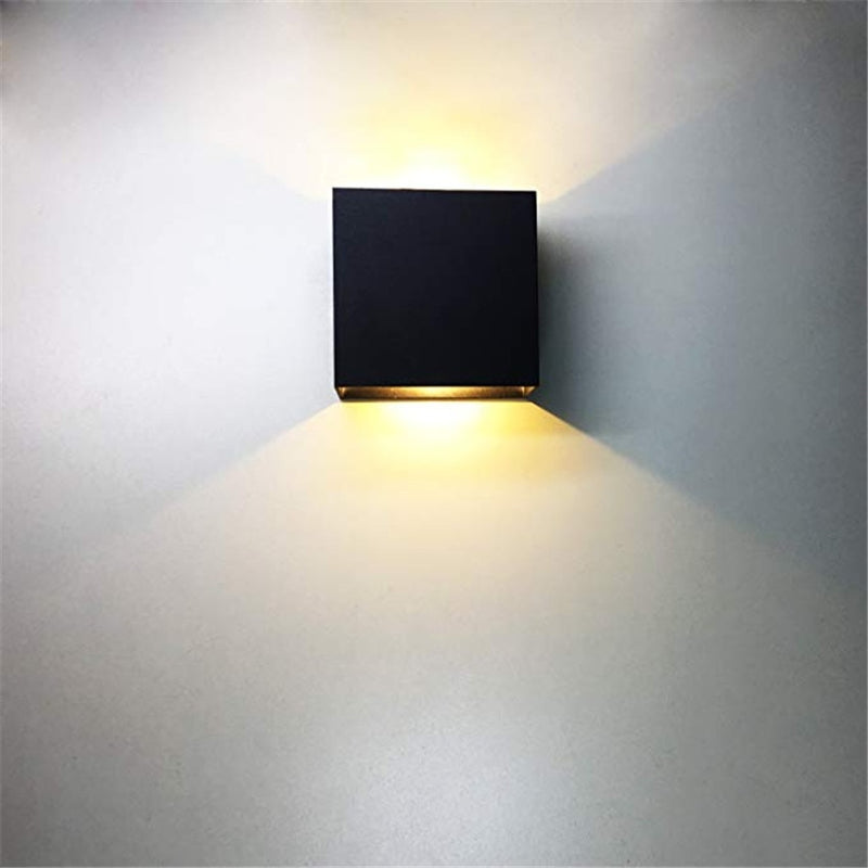 black Metal Cube Led Wall Light