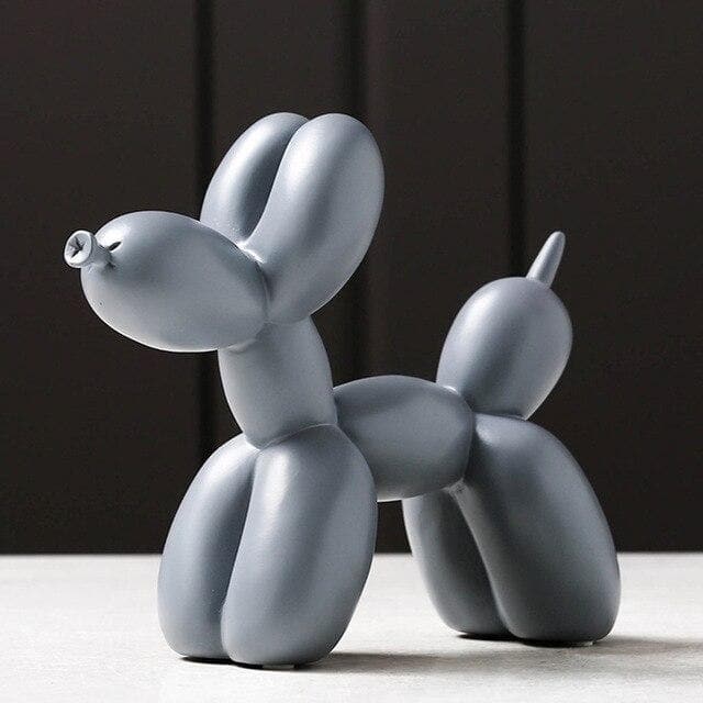 Jeff Koons Balloon Dog Sculpture Accent for Home Decor Grey