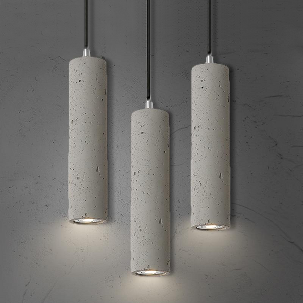 Concrete Ceramic Stone Pendant Light with LED Bulbs