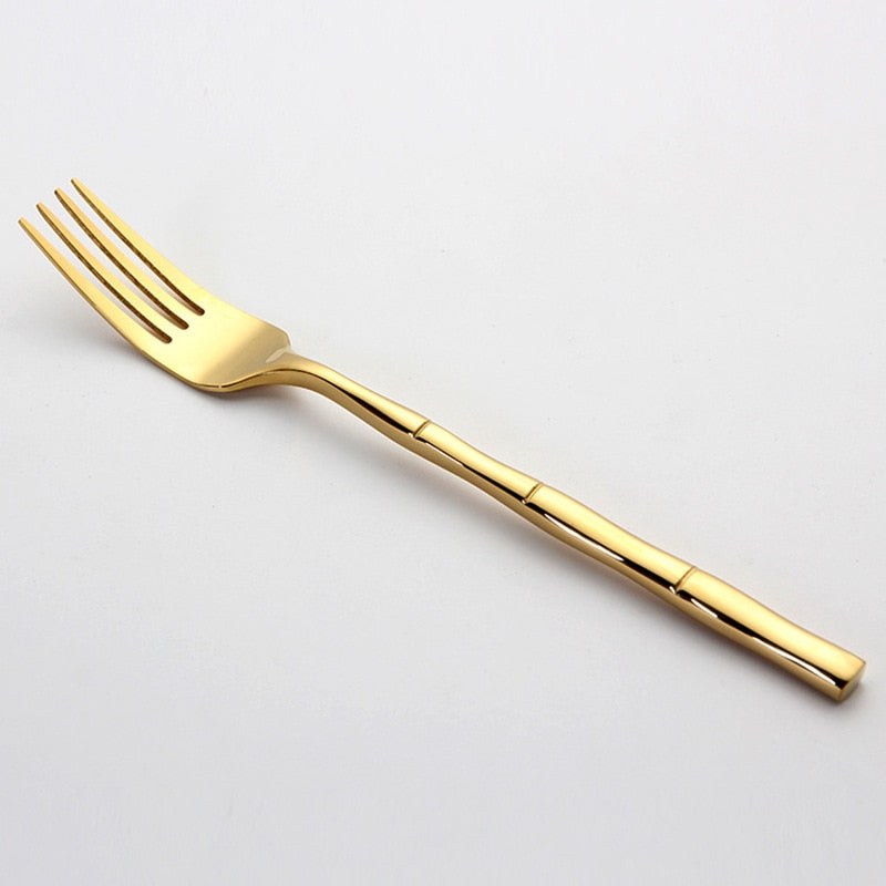 stainless steel gold fork