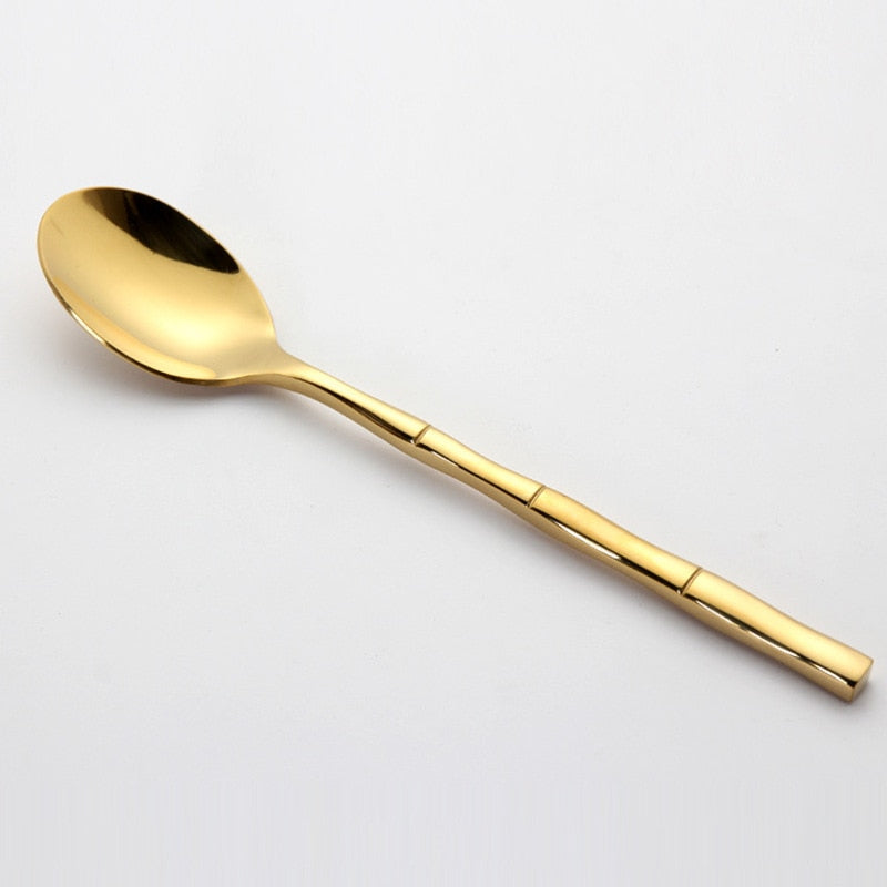 stainless steel gold spoon