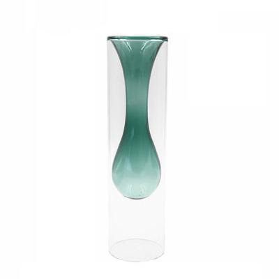 Glass Colorful Flower Vase with Modern Shapes and Morandi Style 