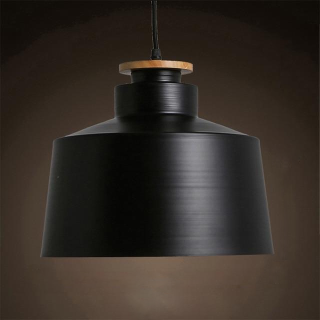 round dome cone black metal wood pendant lights