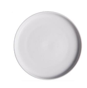 White Round Luxurious Solid Flat Dinner Plate