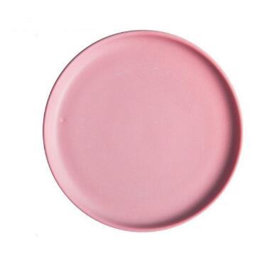 Pink Round Luxurious Solid Flat Dinner Plate