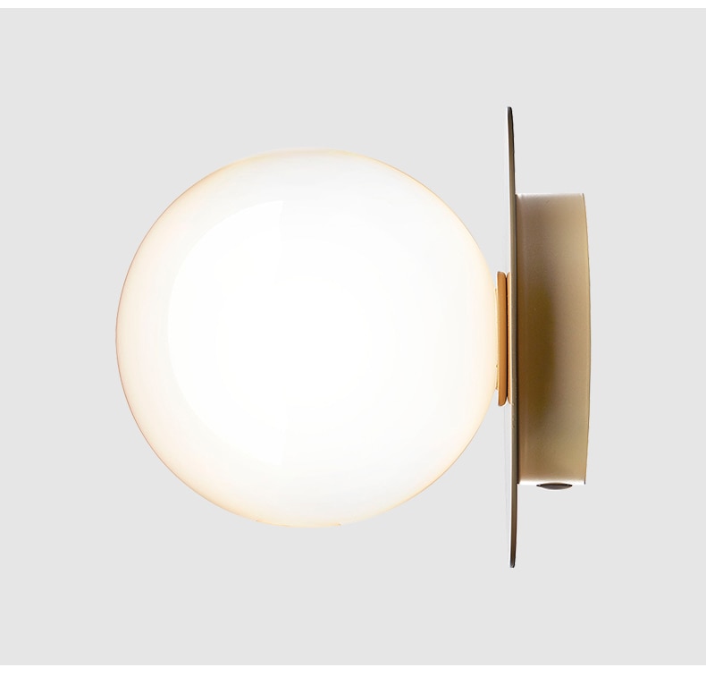 sphere globe gold metal plate frosted glass ceiling light+ Nuura Liila 1 Wall lamp