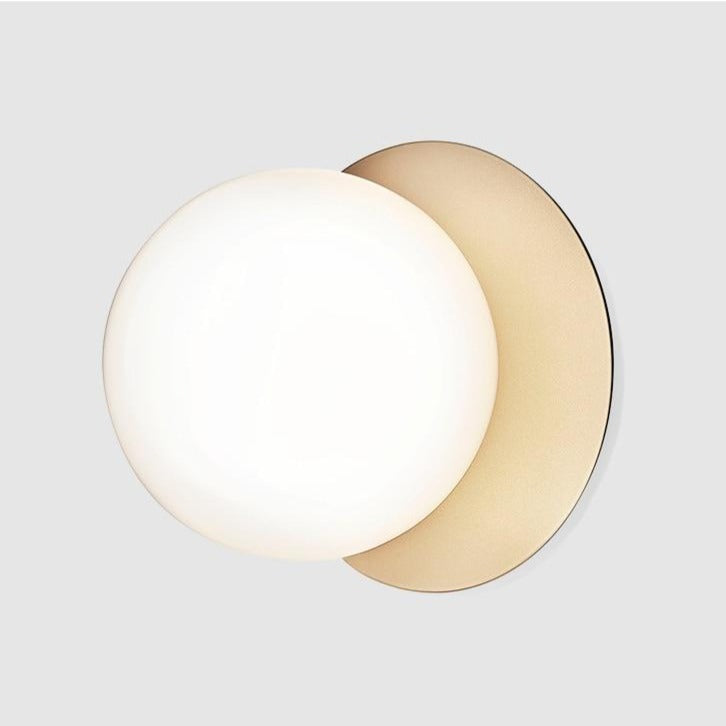 sphere globe gold metal plate frosted glass ceiling light Nuura Liila 1 Wall lamp