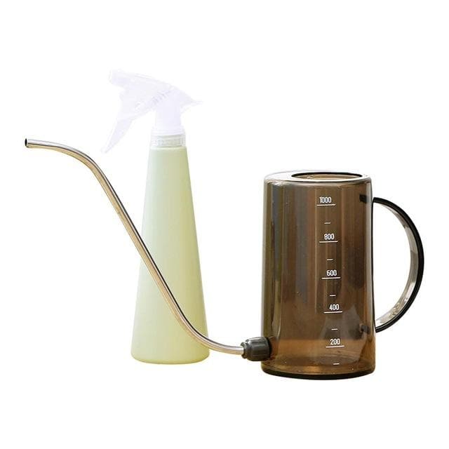 Modern Plant Watering Can and Spray Bottle for Garden and Porch Brown