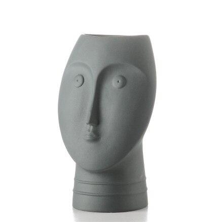 grey Face Ceramic Vase