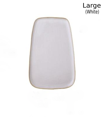 rectangle gold edge trimming white ceramic serving plates