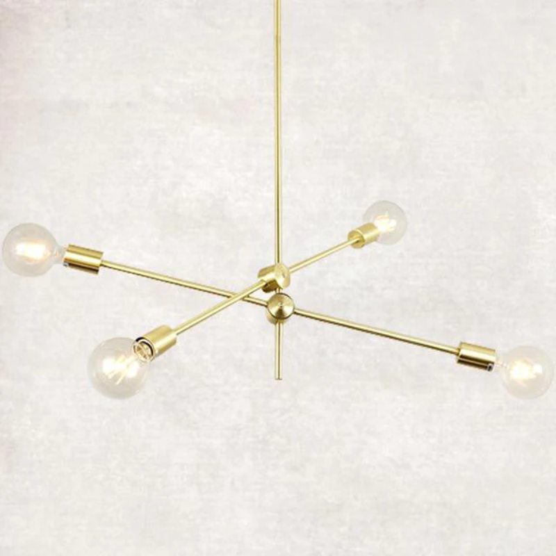 Metal Pendant Light with LED Bulbs for Living Room and Bed Room Gold retro modern sputnik lamp light bulbs