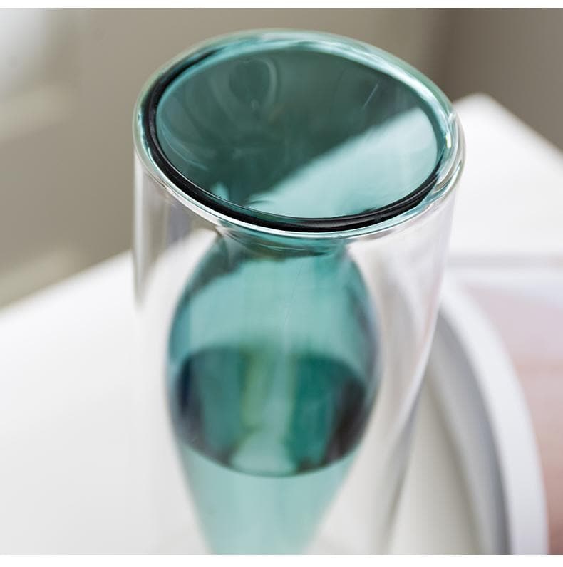 Modern Minimalist Glass Vase for Home and Room Decor Teal