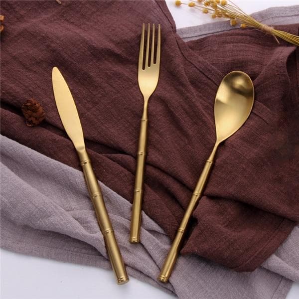 Gold Cutlery Set Stainless Steel Cutlery Set Western Food Tableware Luxury Metal Fork Teaspoon Knife Cutlery Set tableware