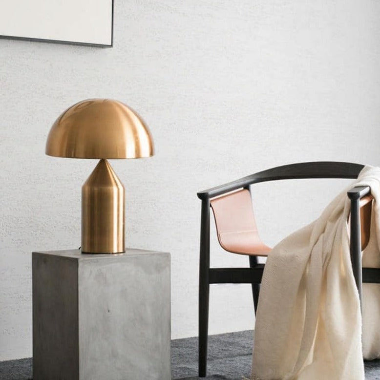 Vico Maggisttreti Gold Tone Metal Table Lamp for Retro Modern Office Home Decor