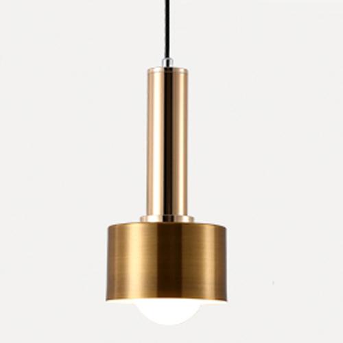 Matte Gold metal cylinder Modern geometrical neutral pastel color pendant lamp 