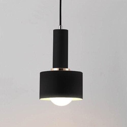 Matte Black cylinder metal Modern geometrical neutral pastel color pendant lamp 