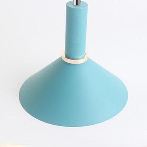 Matte cone Light blue metal Modern geometrical neutral pastel color pendant lamp 