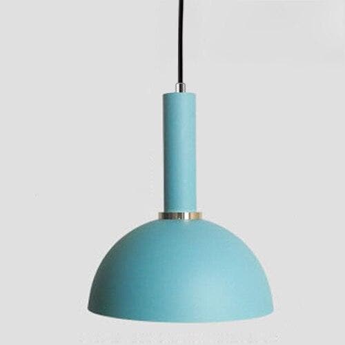 Matte half sphere Light blue metal Modern geometrical neutral pastel color pendant lamp 