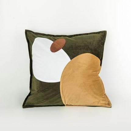 Trendy Abstract Ovals Cushion Covers Online Florida in Suede Microfiber and Velvet NEutral Blue Yellow Olive