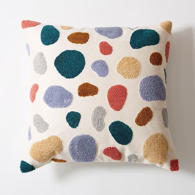 square polyester cotton woven embroidery colorful pattern cushion cover