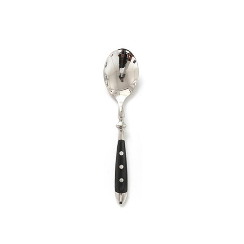 Fine Luxury Flatware in Silver Stainless steel 18/8 and Black Resin spoon