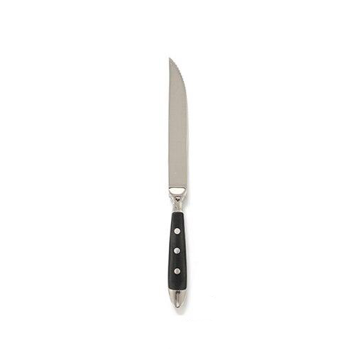Fine Luxury Flatware in Silver Stainless steel 18/8 and Black Resin Steak knife