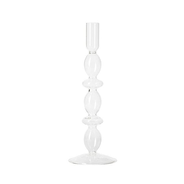 Geometric Clear Eco-friendly blown glass candle holder