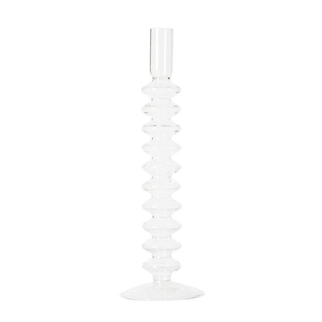 Geometric Clear Eco-friendly blown glass candle holder