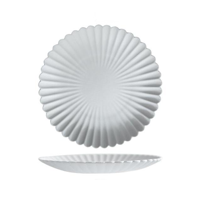 round scalloped edge  white plate