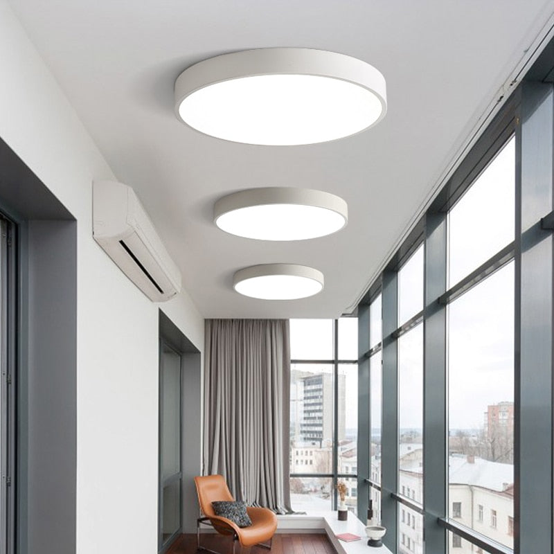 round pvc monochrome ceiling LED lamp