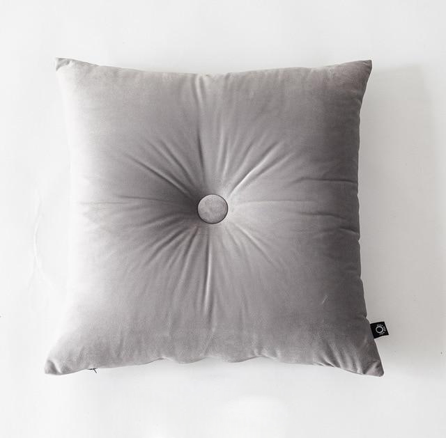 square colorful buttoned center velvet cushion pillow