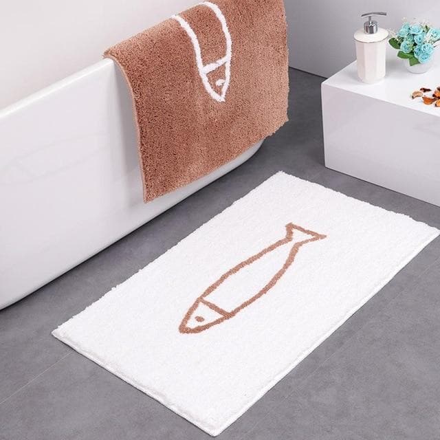 Nautical Anti-slip Bath Mat for Modern Home Decor and Bathroom Blush White