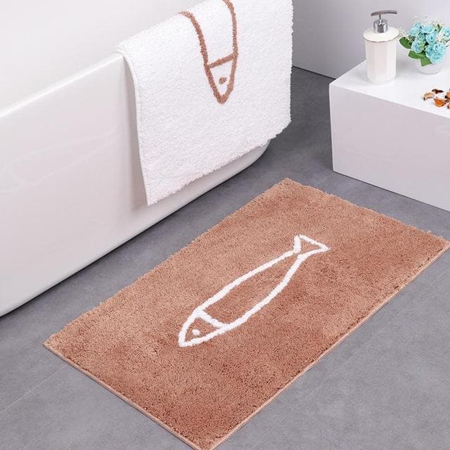 Nautical Anti-slip Bath Mat for Modern Home Decor and Bathroom Blush White