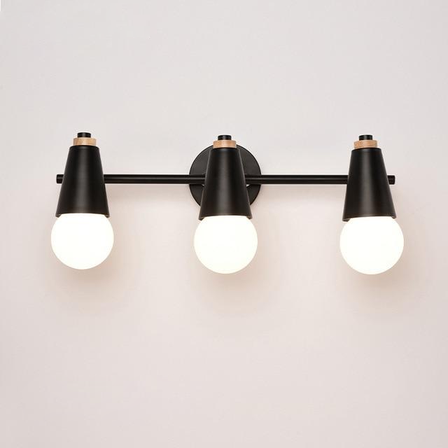 three light black wall lamp sconce